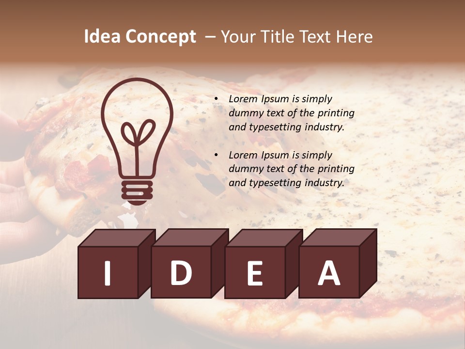 A Person Holding A Slice Of Pizza On A Plate PowerPoint Template