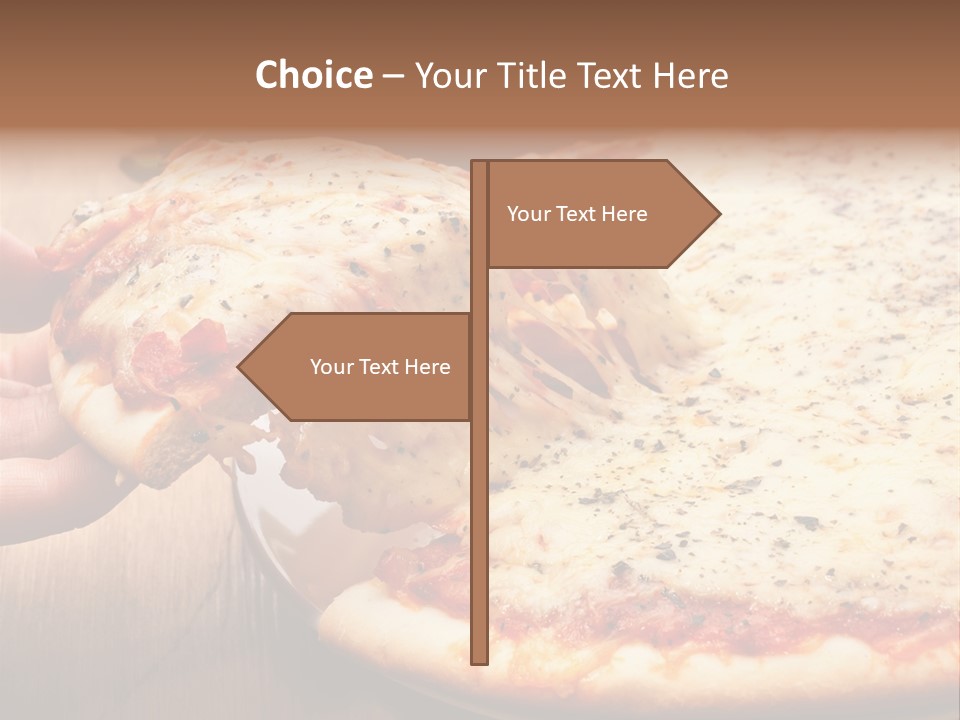 A Person Holding A Slice Of Pizza On A Plate PowerPoint Template