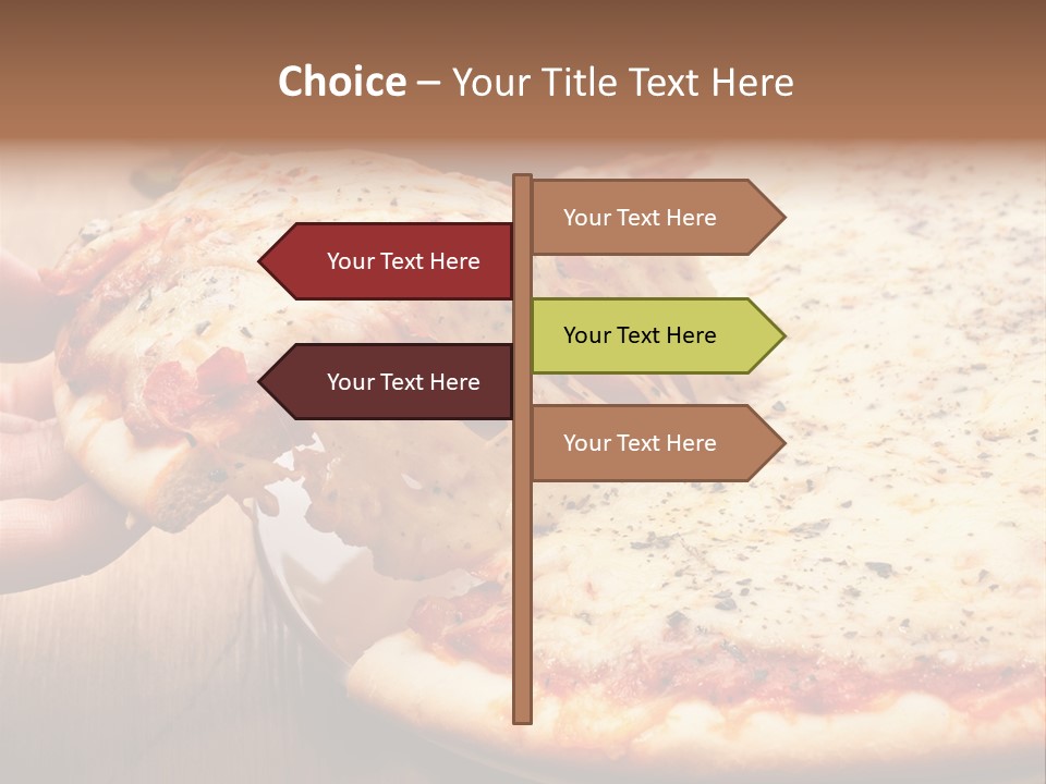A Person Holding A Slice Of Pizza On A Plate PowerPoint Template