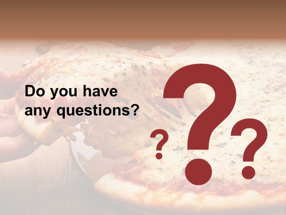 A Person Holding A Slice Of Pizza On A Plate PowerPoint Template