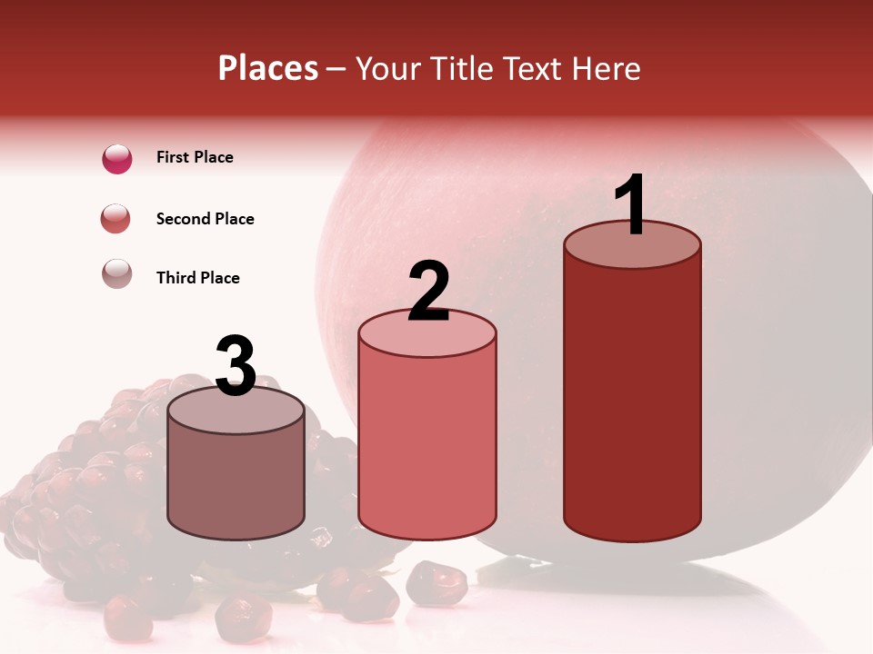 A Pomegranate And A Piece Of Pomegranate On A White PowerPoint Template