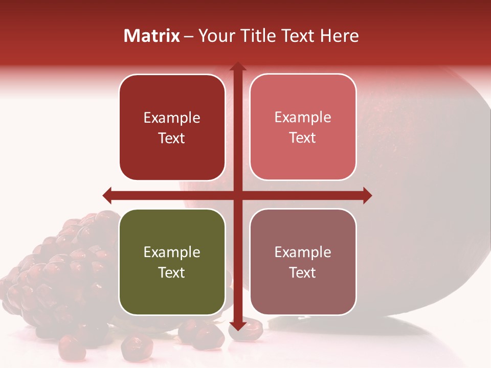 A Pomegranate And A Piece Of Pomegranate On A White PowerPoint Template