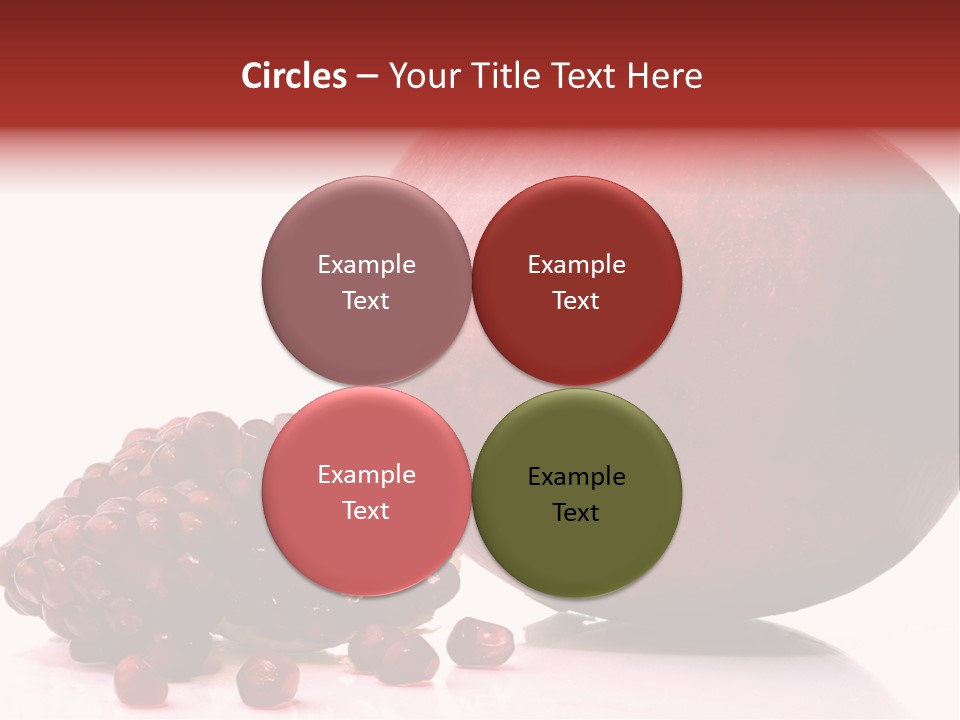 A Pomegranate And A Piece Of Pomegranate On A White PowerPoint Template