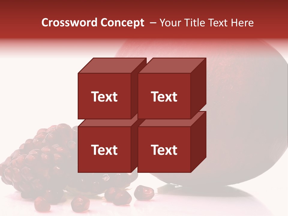 A Pomegranate And A Piece Of Pomegranate On A White PowerPoint Template