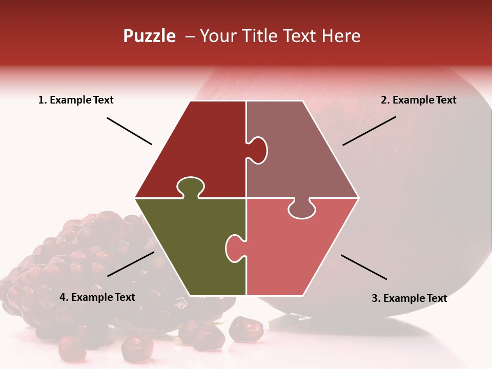A Pomegranate And A Piece Of Pomegranate On A White PowerPoint Template