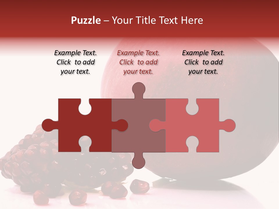 A Pomegranate And A Piece Of Pomegranate On A White PowerPoint Template