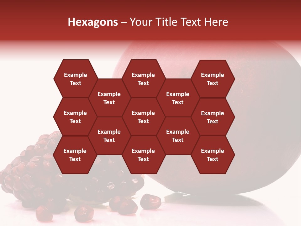 A Pomegranate And A Piece Of Pomegranate On A White PowerPoint Template