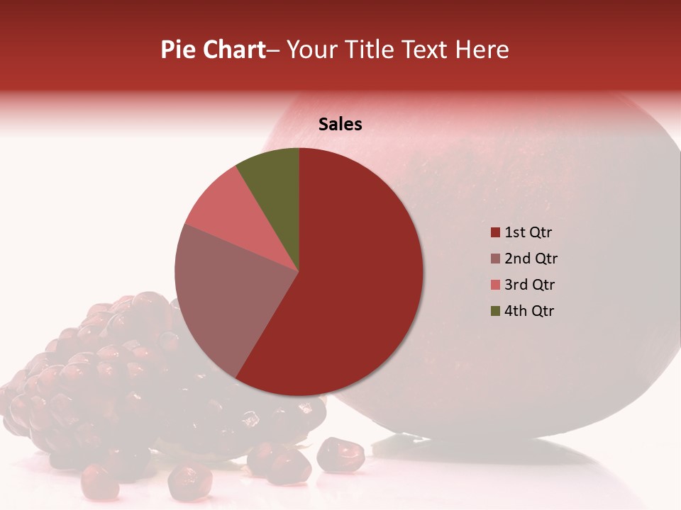 A Pomegranate And A Piece Of Pomegranate On A White PowerPoint Template