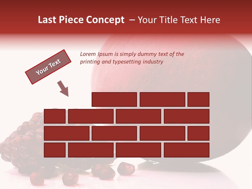 A Pomegranate And A Piece Of Pomegranate On A White PowerPoint Template
