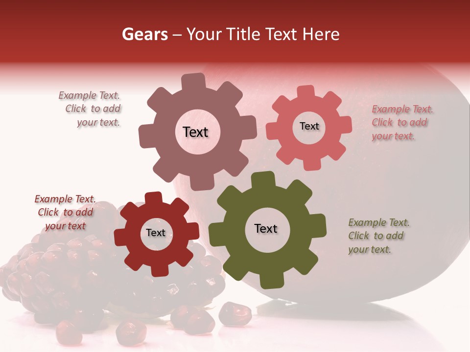 A Pomegranate And A Piece Of Pomegranate On A White PowerPoint Template