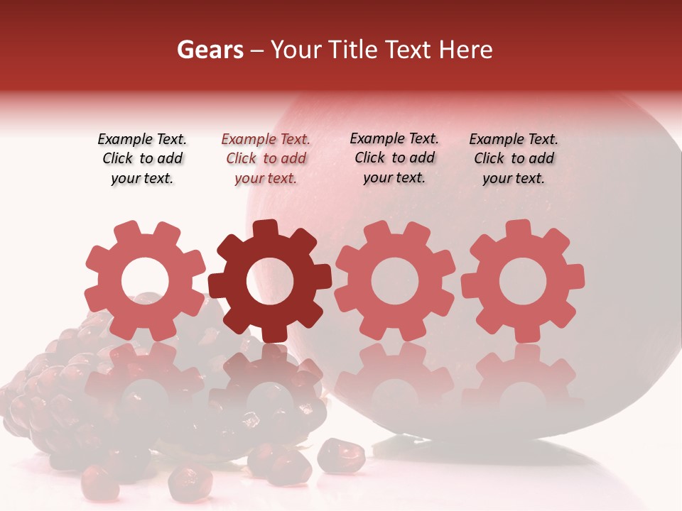 A Pomegranate And A Piece Of Pomegranate On A White PowerPoint Template