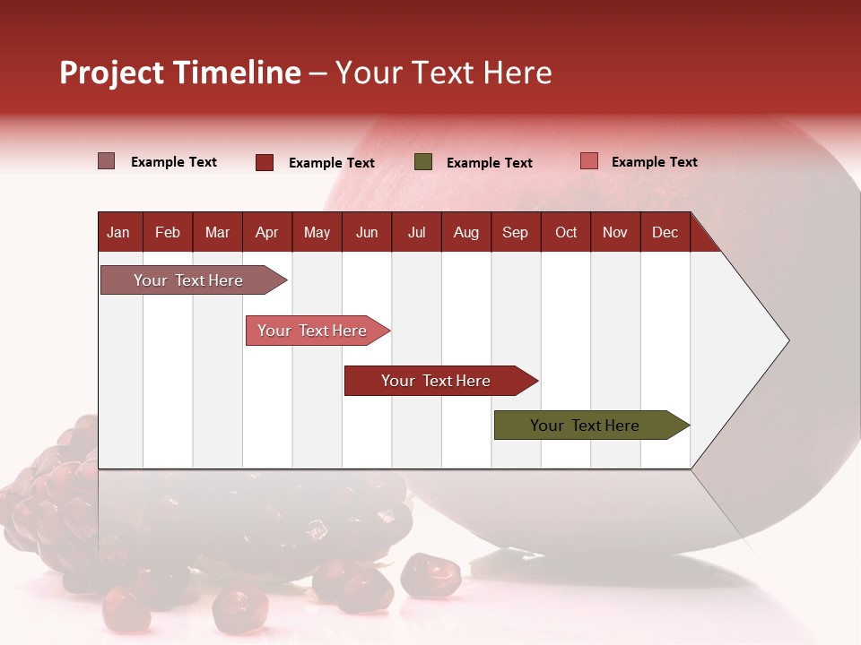 A Pomegranate And A Piece Of Pomegranate On A White PowerPoint Template