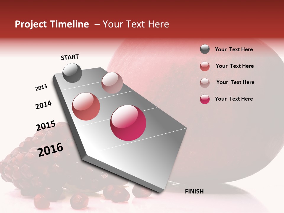 A Pomegranate And A Piece Of Pomegranate On A White PowerPoint Template