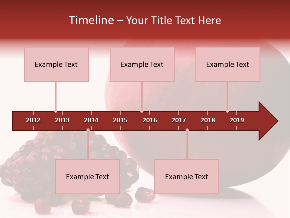 A Pomegranate And A Piece Of Pomegranate On A White PowerPoint Template