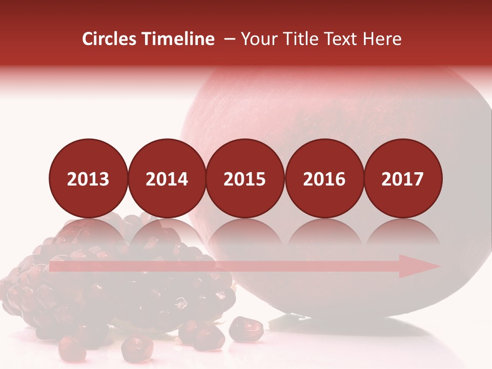 A Pomegranate And A Piece Of Pomegranate On A White PowerPoint Template