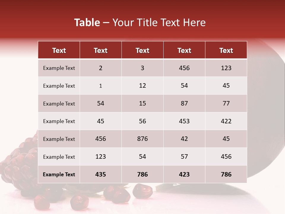 A Pomegranate And A Piece Of Pomegranate On A White PowerPoint Template