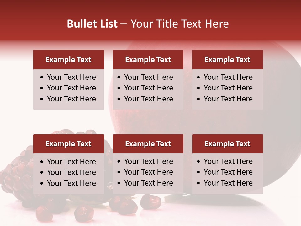 A Pomegranate And A Piece Of Pomegranate On A White PowerPoint Template