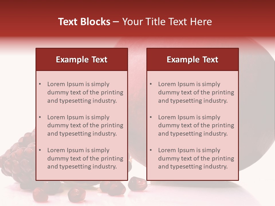 A Pomegranate And A Piece Of Pomegranate On A White PowerPoint Template