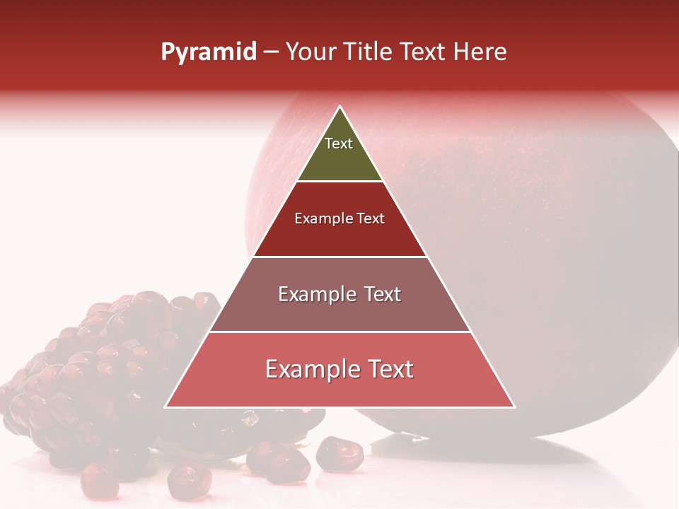 A Pomegranate And A Piece Of Pomegranate On A White PowerPoint Template