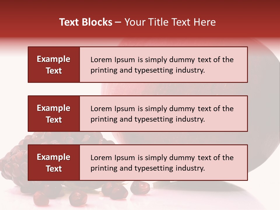 A Pomegranate And A Piece Of Pomegranate On A White PowerPoint Template