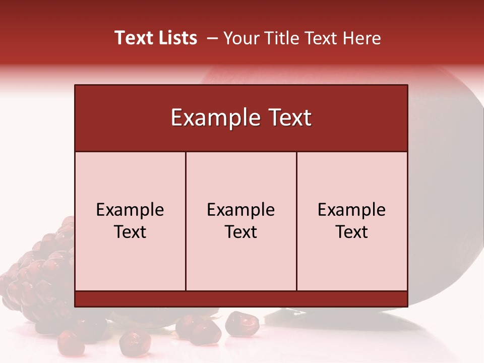 A Pomegranate And A Piece Of Pomegranate On A White PowerPoint Template