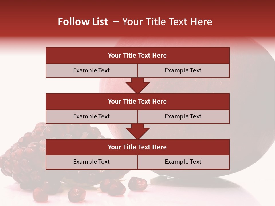 A Pomegranate And A Piece Of Pomegranate On A White PowerPoint Template