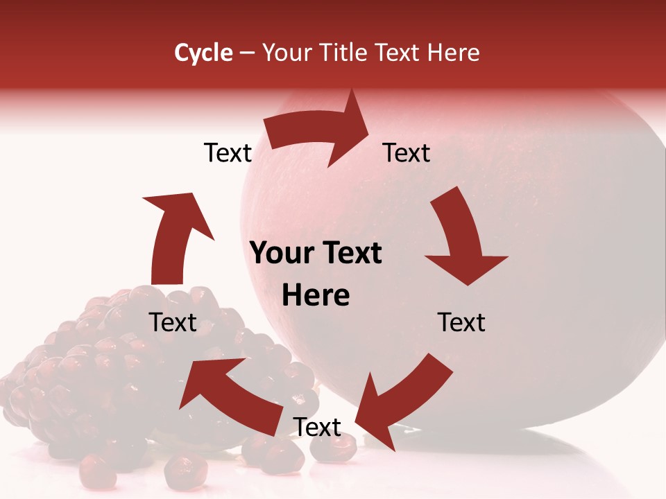 A Pomegranate And A Piece Of Pomegranate On A White PowerPoint Template