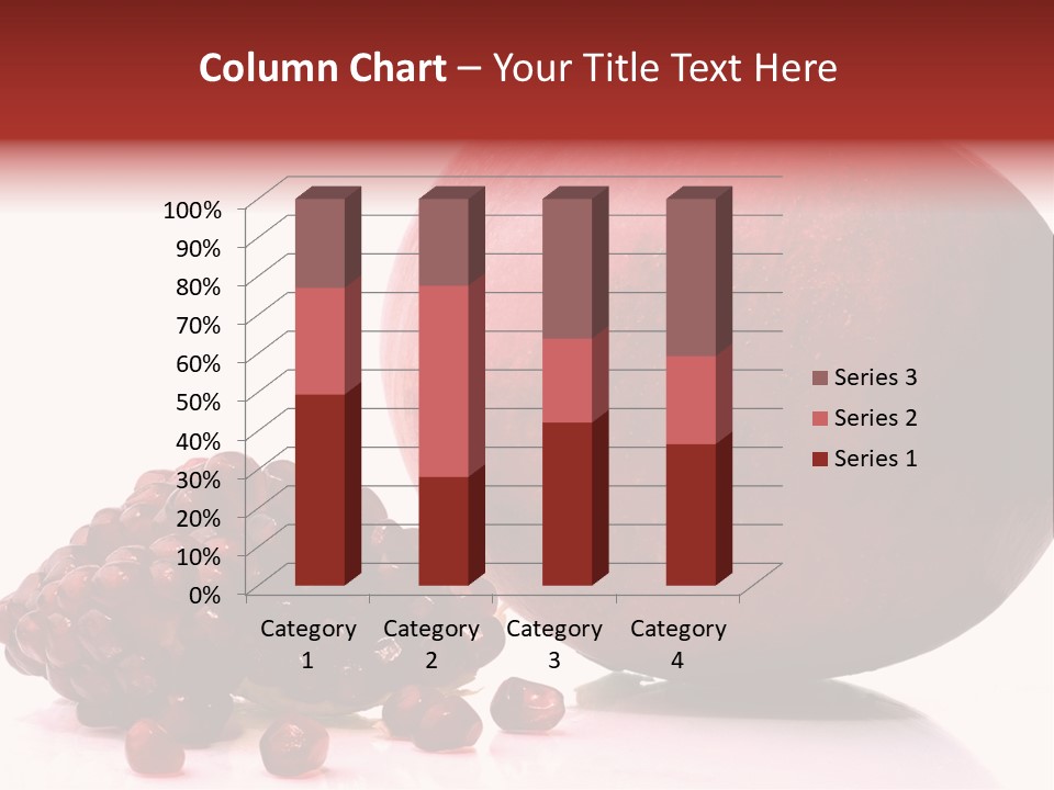 A Pomegranate And A Piece Of Pomegranate On A White PowerPoint Template