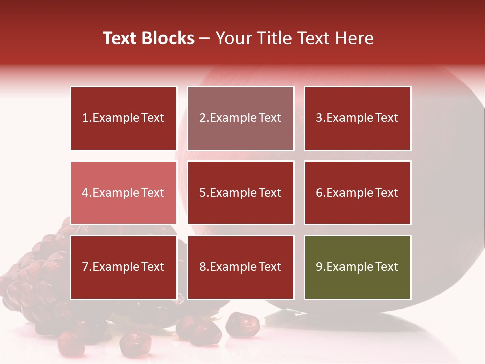 A Pomegranate And A Piece Of Pomegranate On A White PowerPoint Template