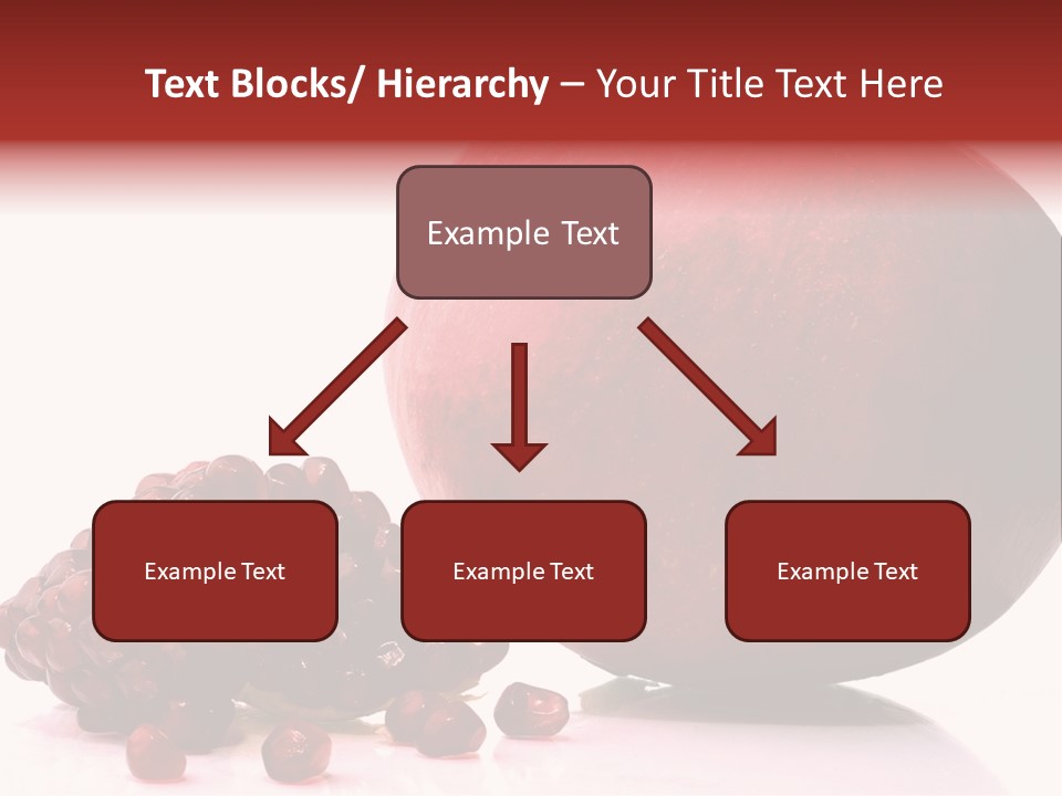 A Pomegranate And A Piece Of Pomegranate On A White PowerPoint Template