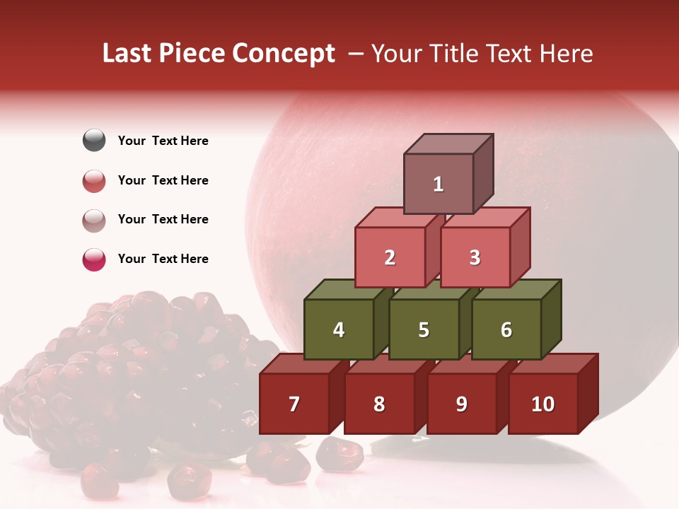 A Pomegranate And A Piece Of Pomegranate On A White PowerPoint Template