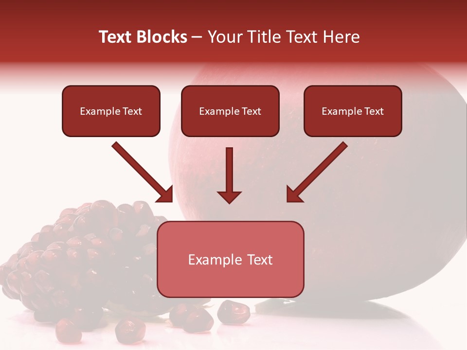 A Pomegranate And A Piece Of Pomegranate On A White PowerPoint Template