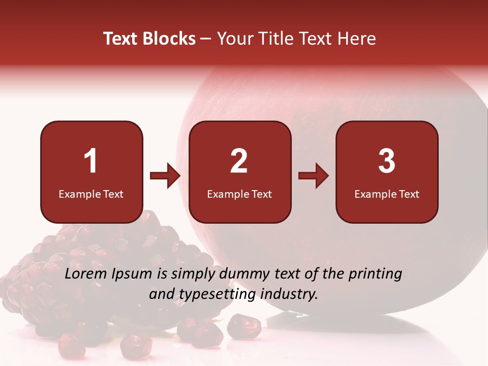 A Pomegranate And A Piece Of Pomegranate On A White PowerPoint Template