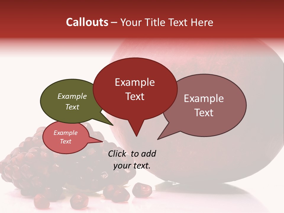 A Pomegranate And A Piece Of Pomegranate On A White PowerPoint Template