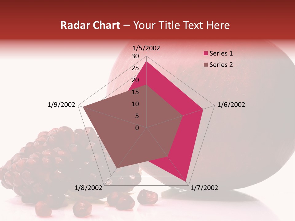 A Pomegranate And A Piece Of Pomegranate On A White PowerPoint Template