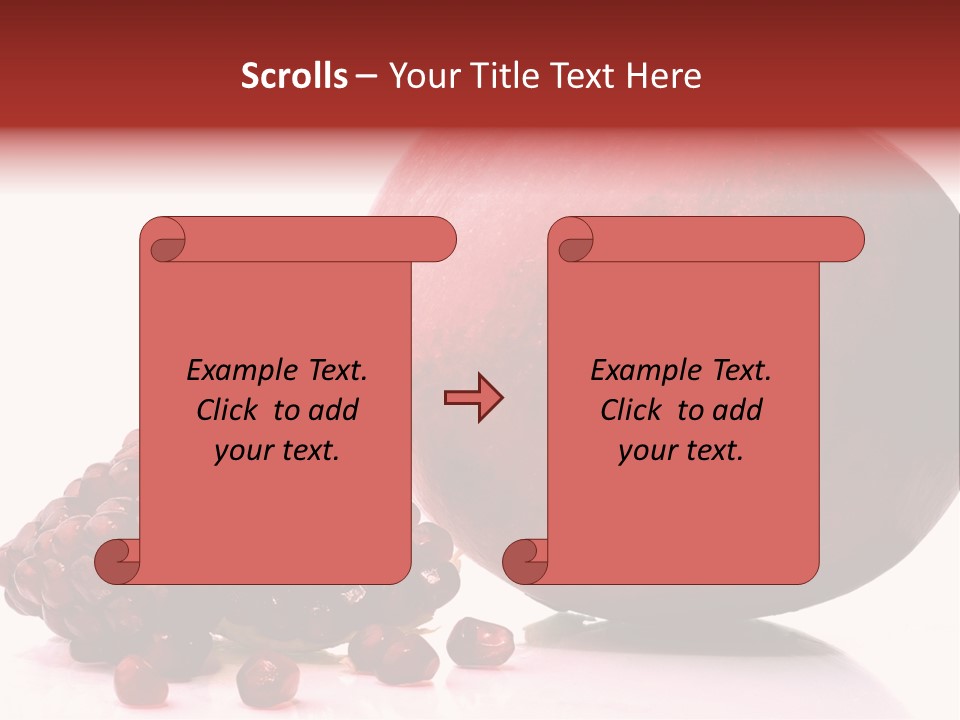 A Pomegranate And A Piece Of Pomegranate On A White PowerPoint Template