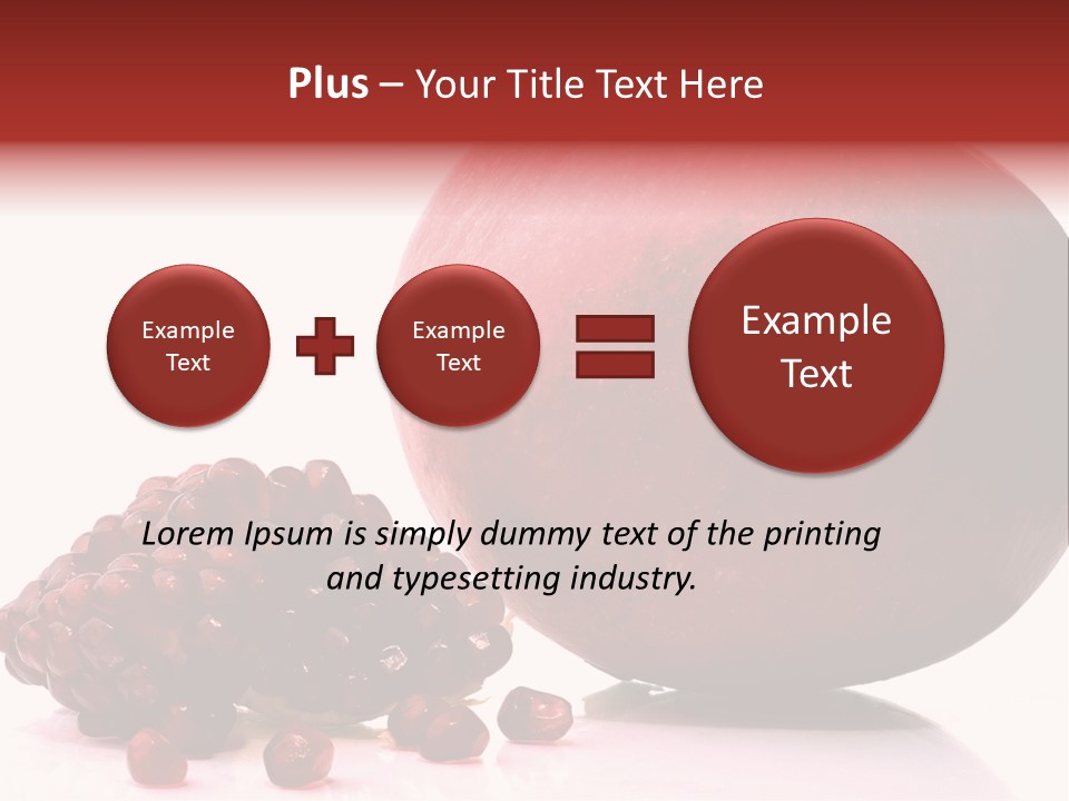 A Pomegranate And A Piece Of Pomegranate On A White PowerPoint Template