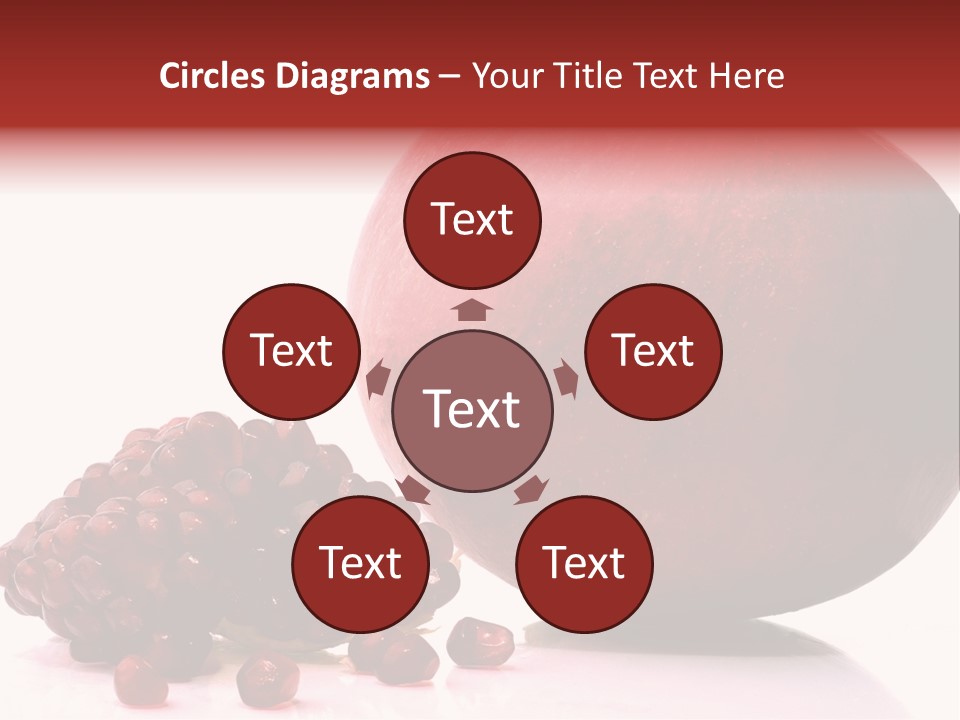 A Pomegranate And A Piece Of Pomegranate On A White PowerPoint Template