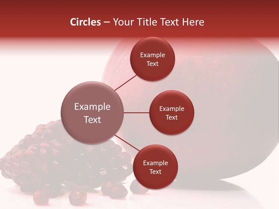 A Pomegranate And A Piece Of Pomegranate On A White PowerPoint Template