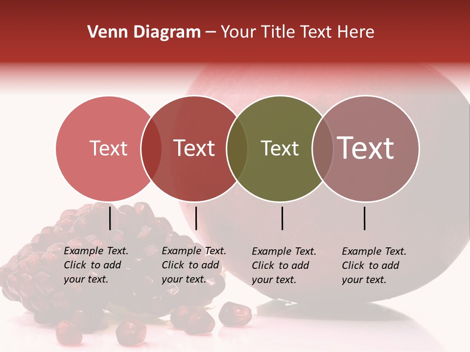 A Pomegranate And A Piece Of Pomegranate On A White PowerPoint Template