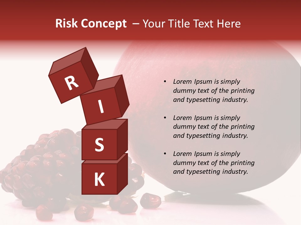 A Pomegranate And A Piece Of Pomegranate On A White PowerPoint Template
