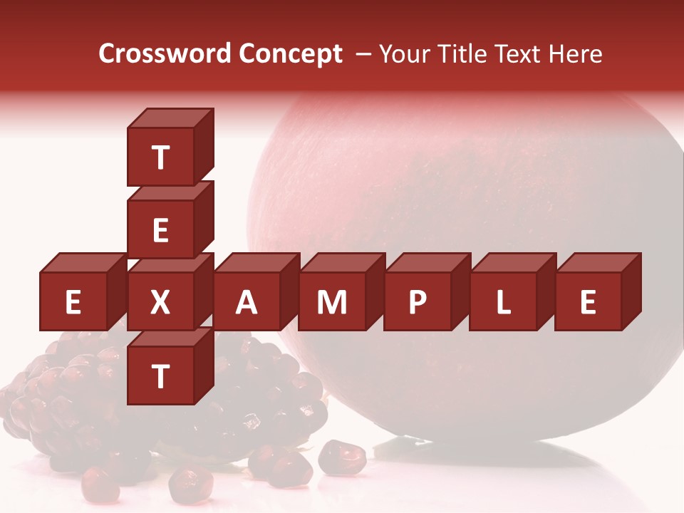 A Pomegranate And A Piece Of Pomegranate On A White PowerPoint Template
