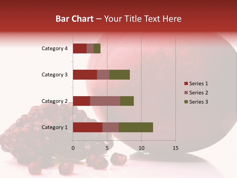 A Pomegranate And A Piece Of Pomegranate On A White PowerPoint Template