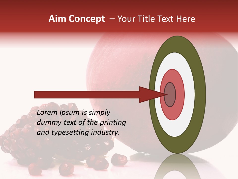 A Pomegranate And A Piece Of Pomegranate On A White PowerPoint Template