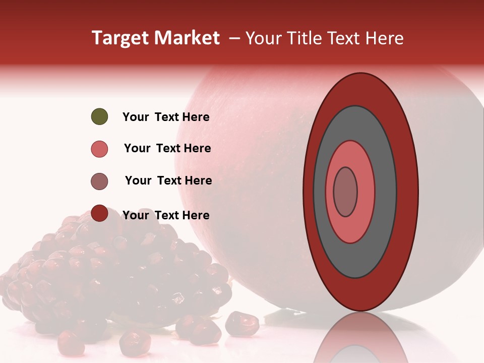A Pomegranate And A Piece Of Pomegranate On A White PowerPoint Template