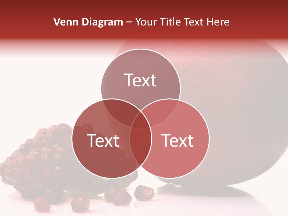 A Pomegranate And A Piece Of Pomegranate On A White PowerPoint Template