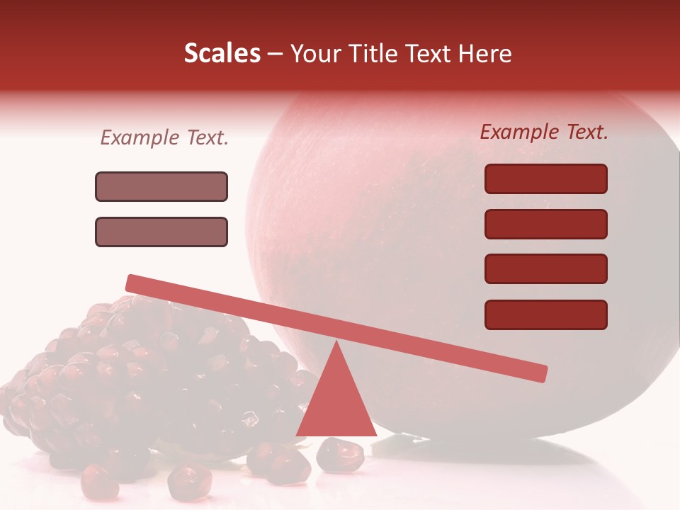 A Pomegranate And A Piece Of Pomegranate On A White PowerPoint Template