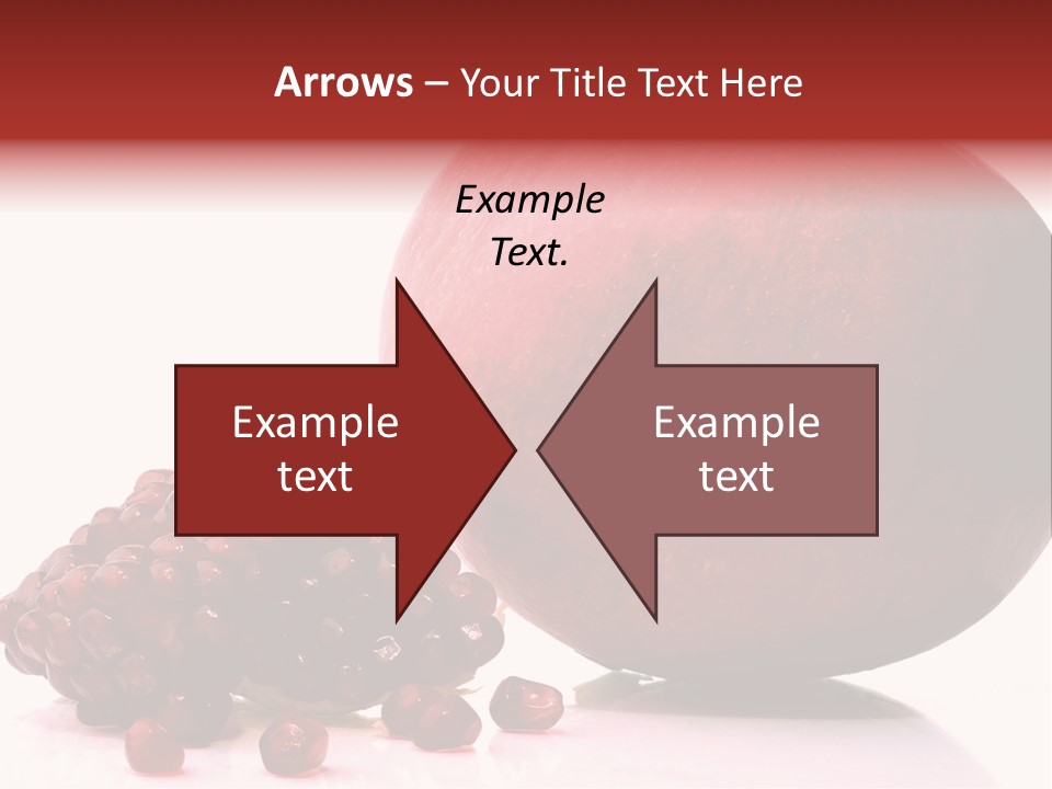 A Pomegranate And A Piece Of Pomegranate On A White PowerPoint Template