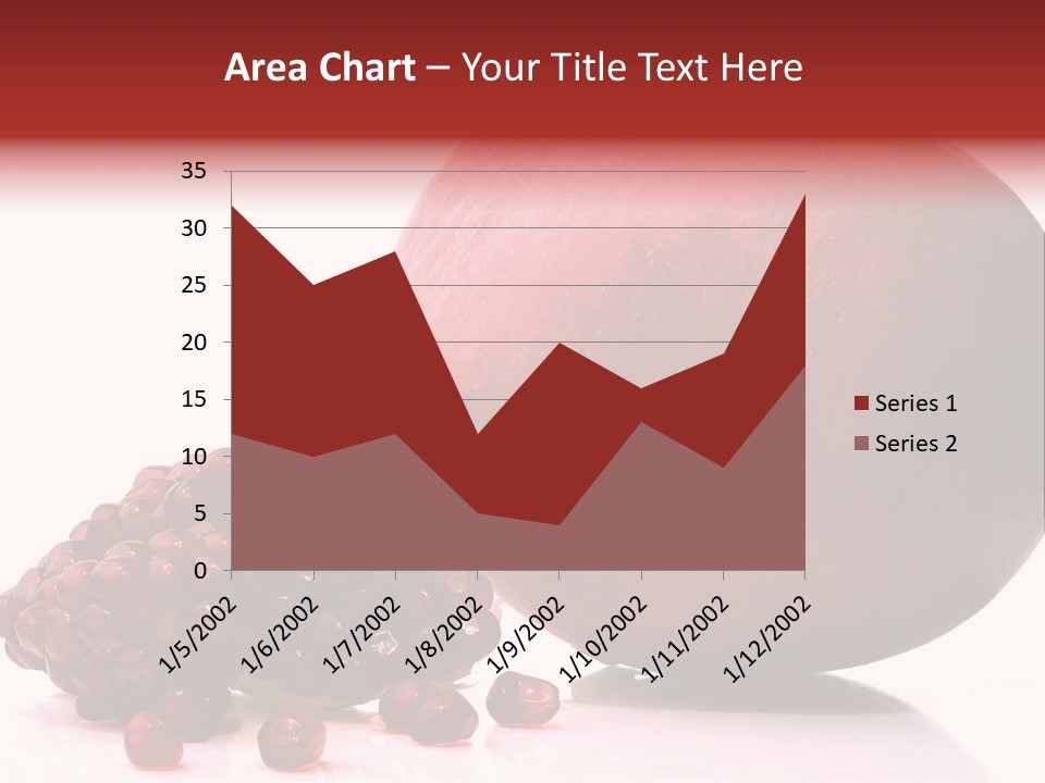 A Pomegranate And A Piece Of Pomegranate On A White PowerPoint Template