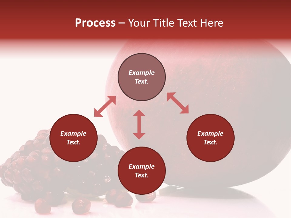 A Pomegranate And A Piece Of Pomegranate On A White PowerPoint Template